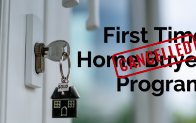 First Time Home Buyer Incentive Program Cancelled