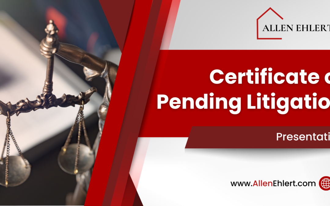Certificate of Pending Litigation