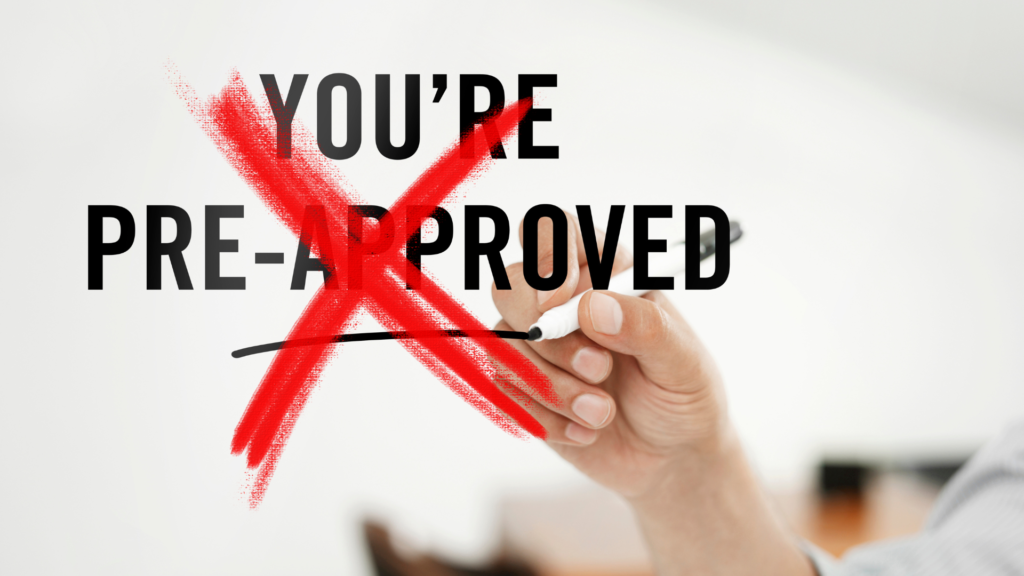B Lenders Don't Pre-Approve