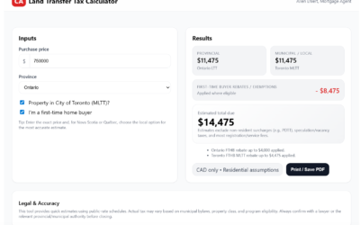 Ultimate Canadian Land Transfer Tax Calculator